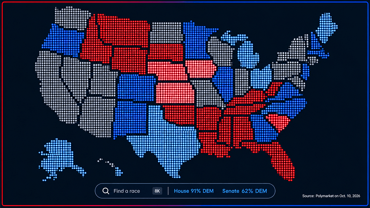 Polymarket map odds screenshot. 