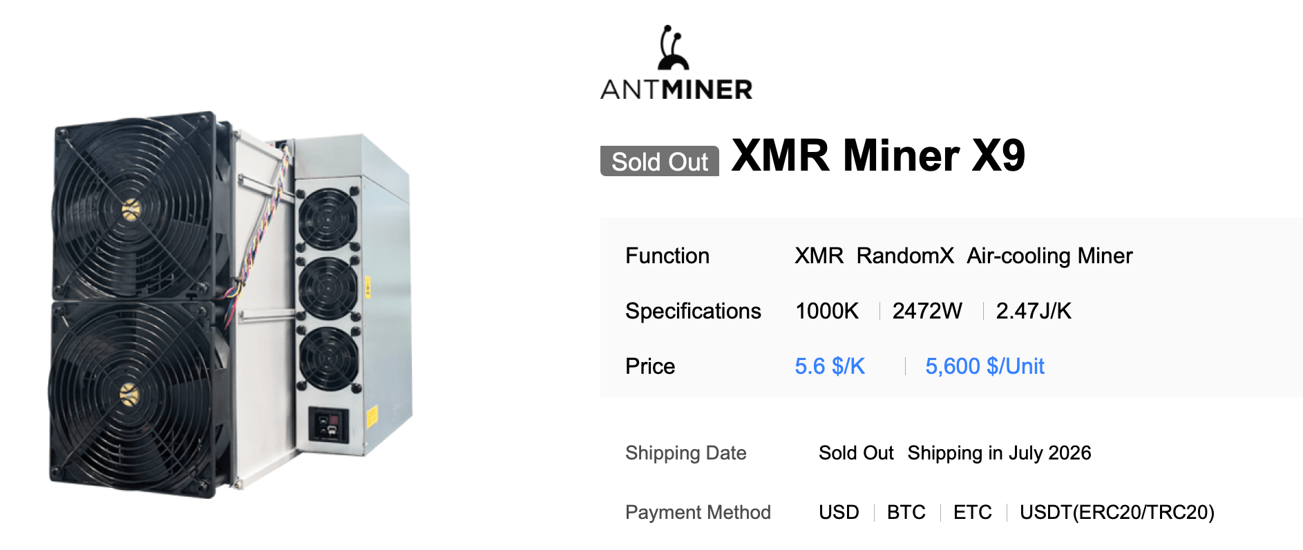 Monero Hashrate Nears Record Highs as XMR Price Gains 70% in a Year Bitmain screenshot