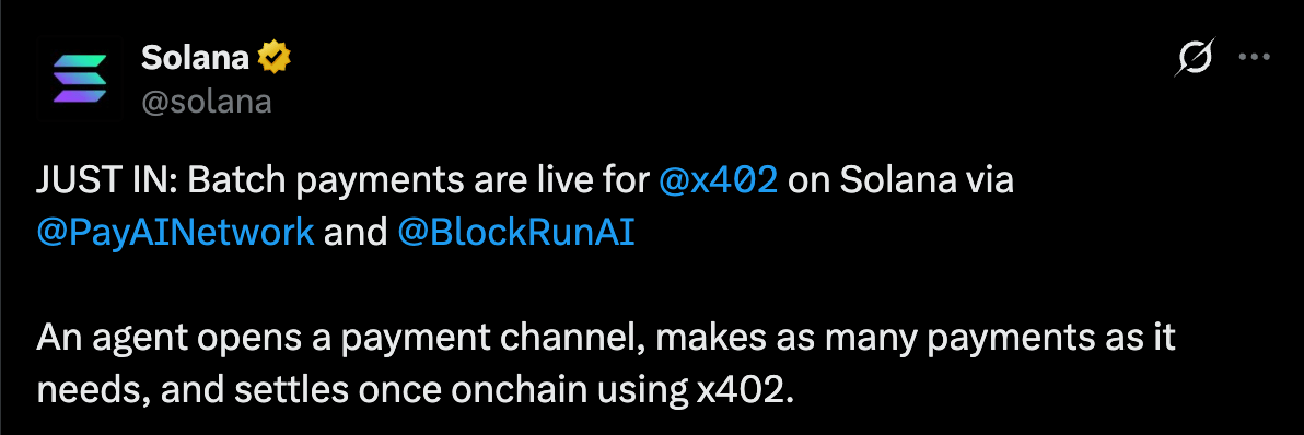 Solana x402 Lets AI Agents Batch USDC Payments, Slashing Fees Solana x402 Lets AI Agents Batch USDC Payments, Slashing Fees
